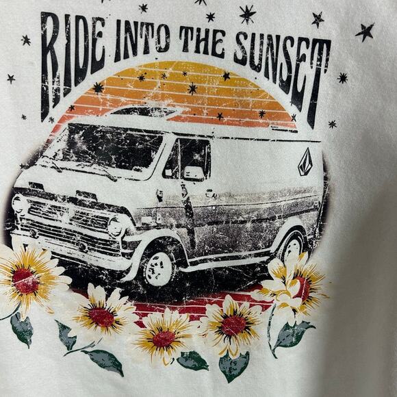 Volcom White Ride into the Sunset White Hoodie size S - Picture 5 of 8